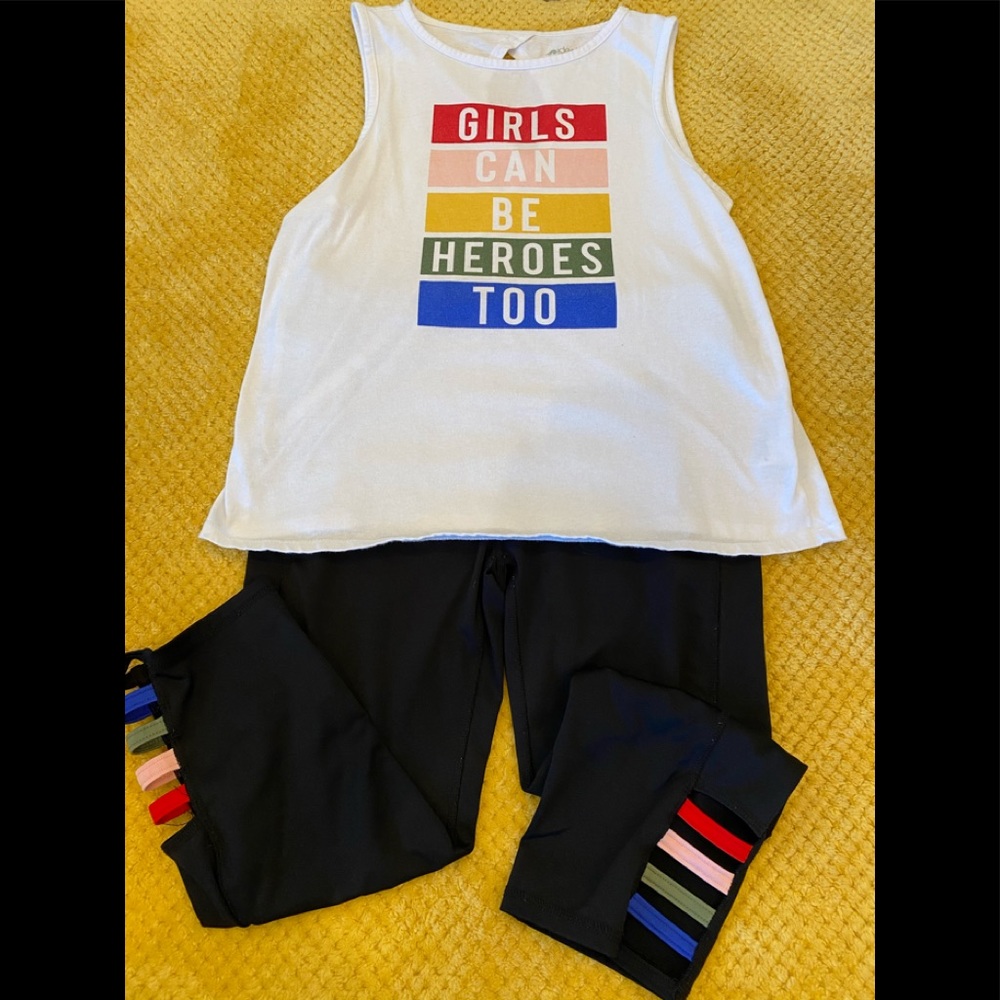 Girls active-wear tank and capri set.